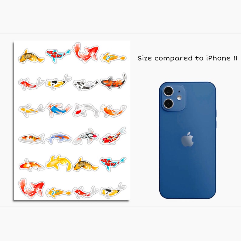 24 Koi Fishes Stickers Small Mini Laptop Stickers Aesthetic Stickers ...