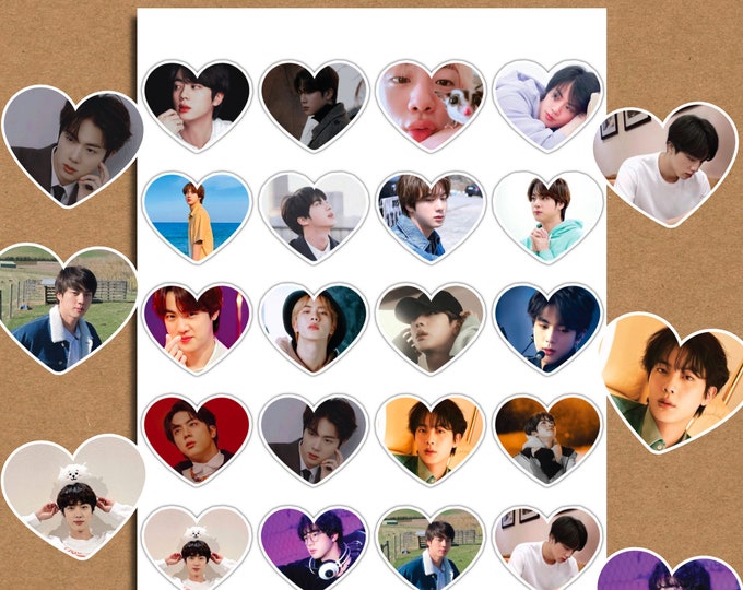 Jin stickers pack - Kpop BTS member stickers - Korean culture - Gift for Army - Gift for girlfriend - Kpop BTS merch - Waterproof vinyl