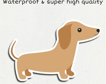 Daschund puppy sticker - Cute dachshund dog sticker - Gift for dog moms - Gift for dog dads - Funny kawaii pet decoration - Fur baby -Animal