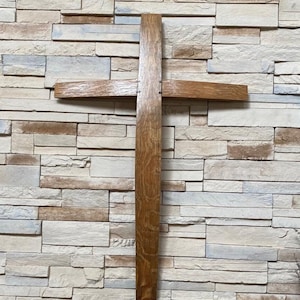 Large Cross Made From Upcycled Wine Barrel Staves