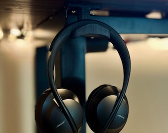 Under-Desk Headphone Mount, Headset Holder - Regular or XL