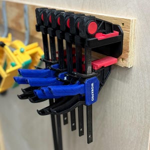 Workpro Clamp Holder | 3D-Printed Rack for 6 Clamps | Wall-Mounted Organizer