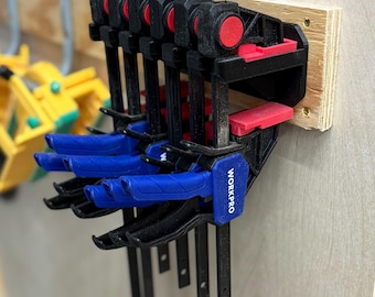 Workpro Clamp Holder | 3D-Printed Rack for 6 Clamps | Wall-Mounted Organizer