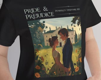 Stolthet och fördom T-shirt / Jane Austen litteraturtröja / Bokälskare perioddramakläder / Elizabeth & Mr. Darcy 1813 Pemberley Romantik