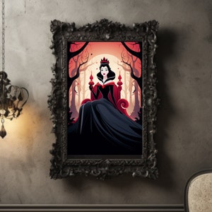 Digital Download - Reimagined Evil Queen Art in Mary Blair&#39;s Style for Personal Printing (Non-Commercial Use Only)