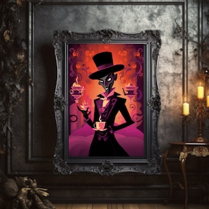 Digital Download - Reimagined Dr. Facilier in Mary Blair&#39;s Style for Personal Printing (Non-Commercial Use Only)