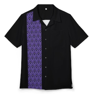 Chemise hawaïenne avec papier peint Haunted Mansion pour homme - L&#39;élégance rencontre le style envoûtant