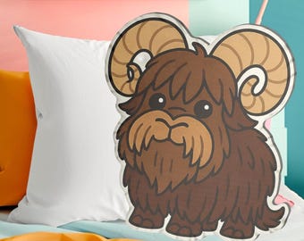 Adorable Bantha Shaped Pillow | Cute Cartoon Star Wars Plush | Fluffy Tatooine Decor | Galactic Nursery Gift | 4 Sizes