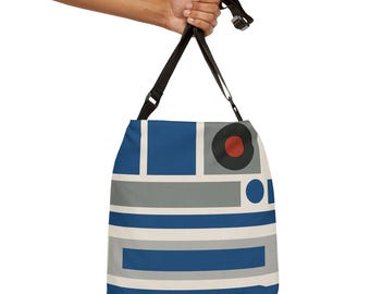 Bolso de mano ajustable con cremallera de droide astromecánico azul / Bolso de hombro de droide / Princesa Leia, Luke Skywalker, copiloto / Bolso de mano de droide rebelde galáctico