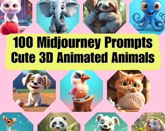 AI Midjourney Prompts for Professional Quality Cute Animal Art / Unique & Rare Animals Included / Tested + Proven Animal Midjourney Prompts