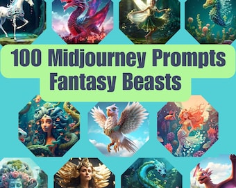 KI Midjourney Prompts für Fantasy Art in Profiqualität/Erstellen von Fantasy + Magische Tierwesen/Beste getestete + Bewährte Fantasy Midjourney Prompts