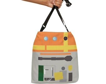 Chopper Astromech Droid C1-10P Zippered Adjustable Tote Bag / Murder Droid Tote Bag / Hera Syndulla Co-Pilot /Galaxy Rebel Droid Tote Purse