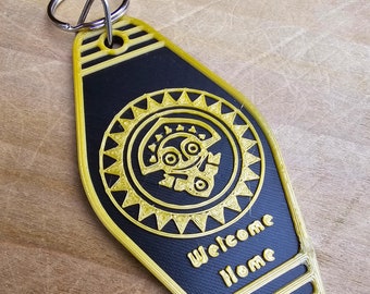 Magical South Seas Resort Vintage Style Keychain / Welcome Home Polynesian Resort Keychain / Black & Gold Vacation Club Vintage Keychain