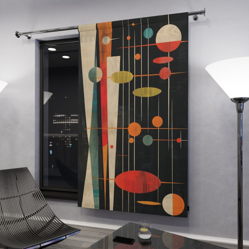 Window Blackout Curtain - Midcentury Modern Atomic Punk Design 3 ...