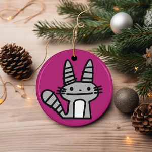 Cartoon Loth Cat Ceramic Ornament | Adorable Galactic Lothal Creature Holiday Decor - Embrace the Force! Pink
