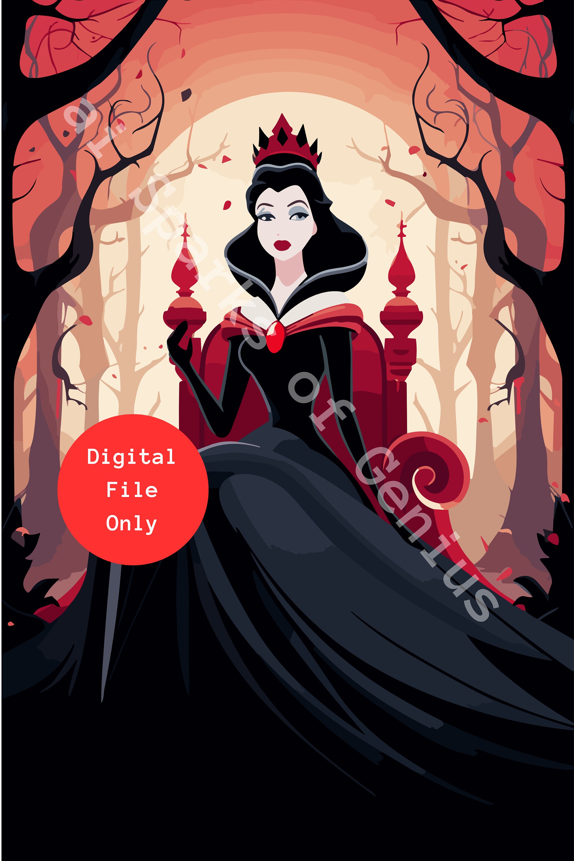 Digital Download Reimagined Evil Queen Art in Mary Etsy