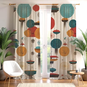 Enchanted Forest Blackout Curtain | Whimsical Village Silhouette | 50x84 Inch Single Panel | Storybook Glow | 100% Polyester Room Darkener