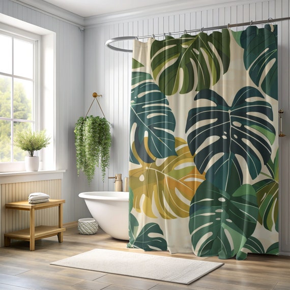 Monstera Deliciosa Blatt Print Tropische Oase Duschvorhang - Perfektes  Geschenk fr Pflanzenliebhaber - Etsy.de