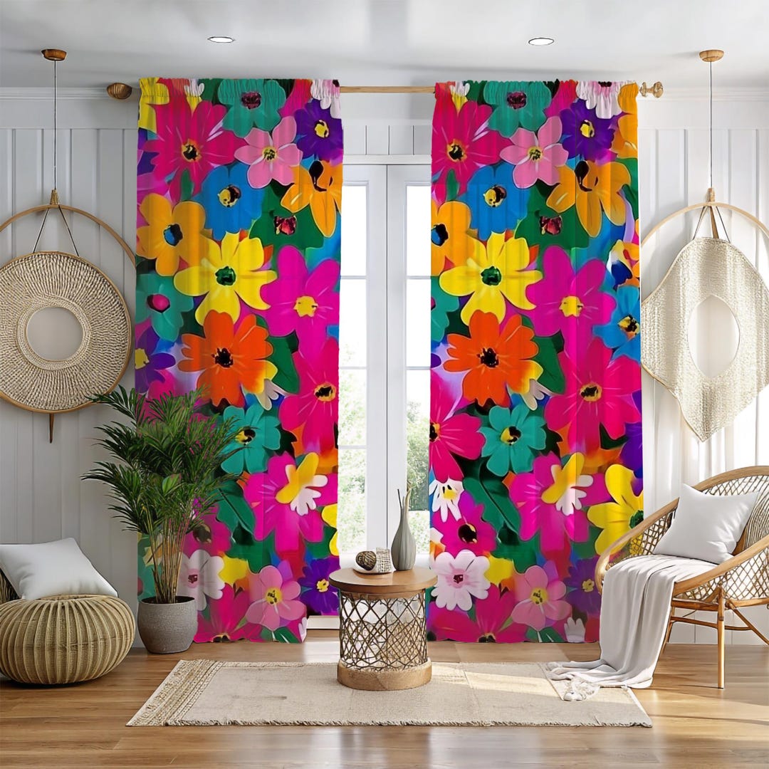 ミッドセンチュリー　カーテン　フラワー il_1080xN.6811031378_o8so.jpg