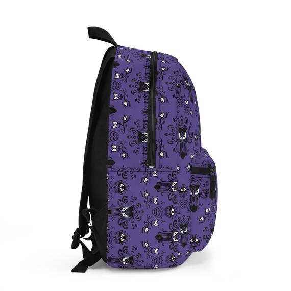 Disney Parks Haunted Mansion Loungefly Wristlet‎ Mini Backpack Purple Wallpaper NEW! Disney Parks Loungefly X Purple Haunted Mansion  main image 3
