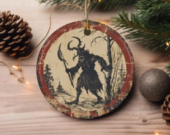 ガラスの悪魔の頭、クランプス、クリスマスオーナメント、コレクター