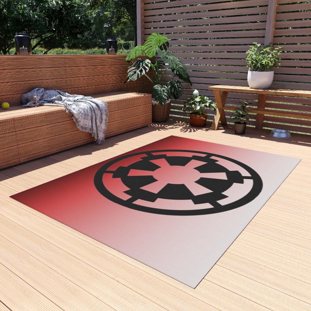 Galactic Symbol Indoor/outdoor Rug With Red Ombre Design | Sci-fi ...