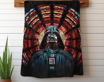 Manta con vitrales Rule the Dark Side / Manta de terciopelo suave Minky / Manta acogedora inspirada en Dark Ruler