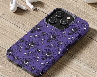 Funda resistente para iPhone inspirada en el fondo de pantalla de Haunted Mansion - La elegancia se une a la protección