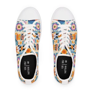 Vibrant Garden: Women's Low Top Sneakers Mary Blair Inspired, Step Out In Style Into Our Small World image 5