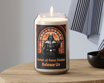 Father of Force Chokes - Release Us Prayer Candle, 13.75oz / Vader's Embrace / Galactic Prayer Candle / Deliver Us From Evil