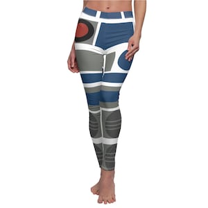 Blue Droid All Over Print Leggings / Galactic Rebels Fashion - Comfy Stretch Leggings for Battling the Empire