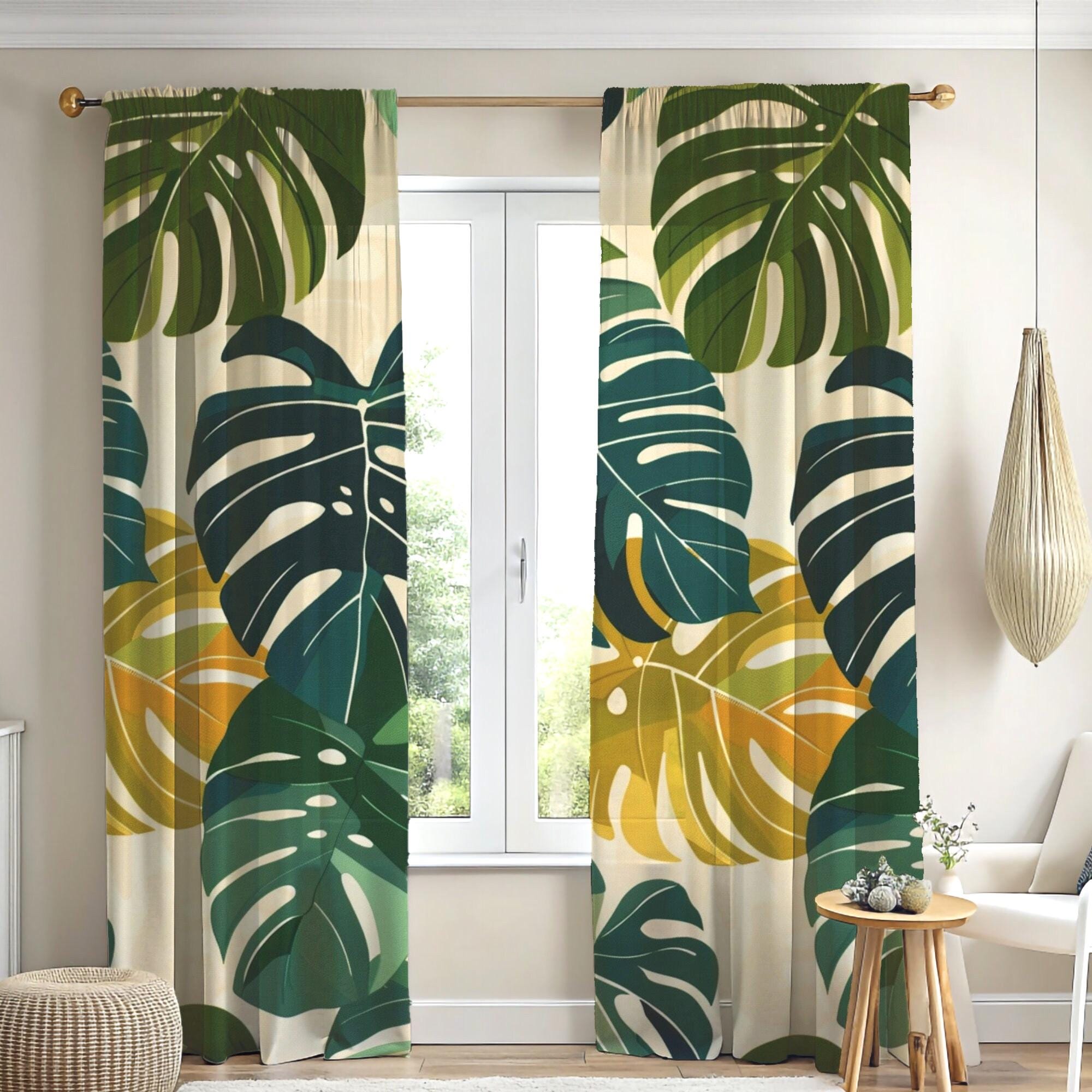 Monstera vorhang - Etsy.de