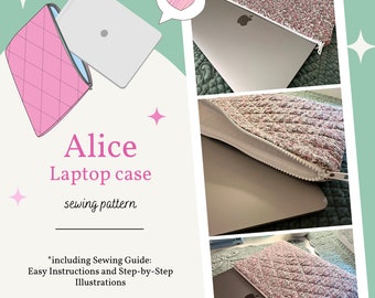 Laptop Case Sewing Pattern | Laptop Sleeve with Zipper PDF Sewing Instructions | estellebyhs Quilted Laptop Case Sewing Pattern