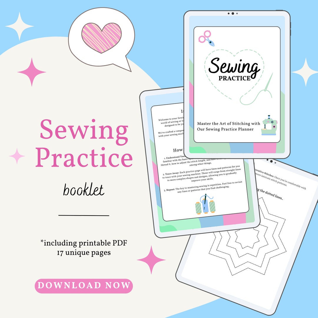 Sewing Practice PDF Sheets | Beginner Sewing Practice PDF Printable ...