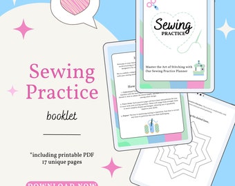 Sewing Practice PDF Sheets | Beginner Sewing Practice PDF Printable Sheets | Sewing Instructions | No Fabric Waste | estellebyhs