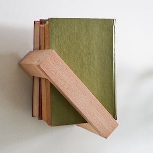 Mid Century Modern Floating Wood Shelves |  Pine Wood Shelf for Books and Magazines, Wall Mounted Bookshelf - Handmade Wall Decor