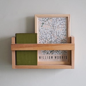 Floating Wooden Bookshelf - Handmade Wall Decor | Mid Century Minimalist Wood Wall Shelves | Vintage Bookshelf - Early Review Promotion
