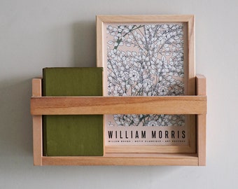 Floating Wooden Bookshelf - Handmade Wall Decor | Mid Century Minimalist Wood Wall Shelves | Vintage Bookshelf - Early Review Promotion