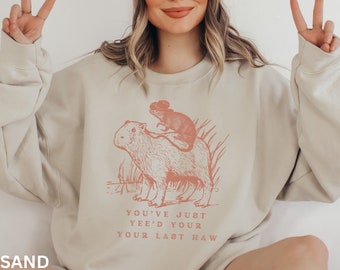 Vintage Capybara Shirt, Capybara Gift, Capybara Crewneck, Sweatshirt, Quirky Capybara Sweater Animal Lover, Animal Enthusiasts