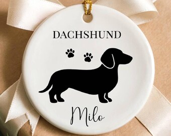 Dachshund Ornament, Personalized  Doxie Christmas Gift, Dachshund Lover Mom
