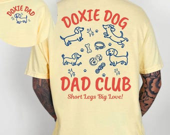 Retro Dachshund Dog Dad Shirt, Weenie Dog Dad Gift, Cool Dad Club Tee, Sausage Dog Lover Shirt, Father’s Day Gift for Him