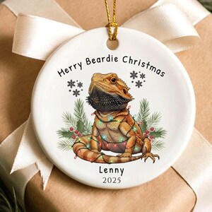 Personalized Bearded Dragon Christmas Ornament, Custom Lizard,  Reptile  Lover Gift,