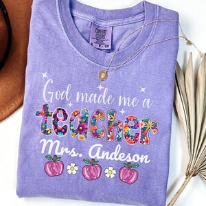 Personalized Teacher Name Shirt, Custom Teacher Gift, Comfort Colors Teacher Tee, Back to School T-Shirt, Teacher Appreciation Gift Tshirt