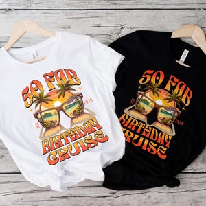 Fab 50 Birthday Cruise Shirt, Birthday Cruise Crew Shirts, Birthday Cruise 2025, Bday Cruise Party Shirts, Women&#39;s Birthday, Family Cruise