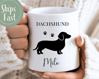 Doxie Mom Mug, Personalized Wiener Dog Lover Gift, Dachshund Coffee Cup