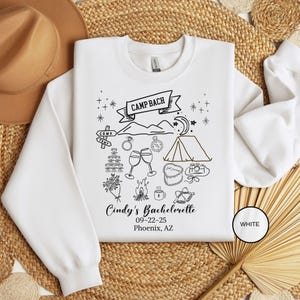 Custom Camp Bachelorette Party Sweatshirt, Mountain Bride Tee Camp, Hiking Bridal Party Gifts, Lake Themed Bach party Tshirt, Girls Trip