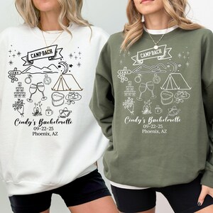 Custom Camp Bachelorette Party Sweatshirt, Mountain Bride Tee Camp, Hiking Bridal Party Gifts, Lake Themed Bach party Tshirt, Girls Trip