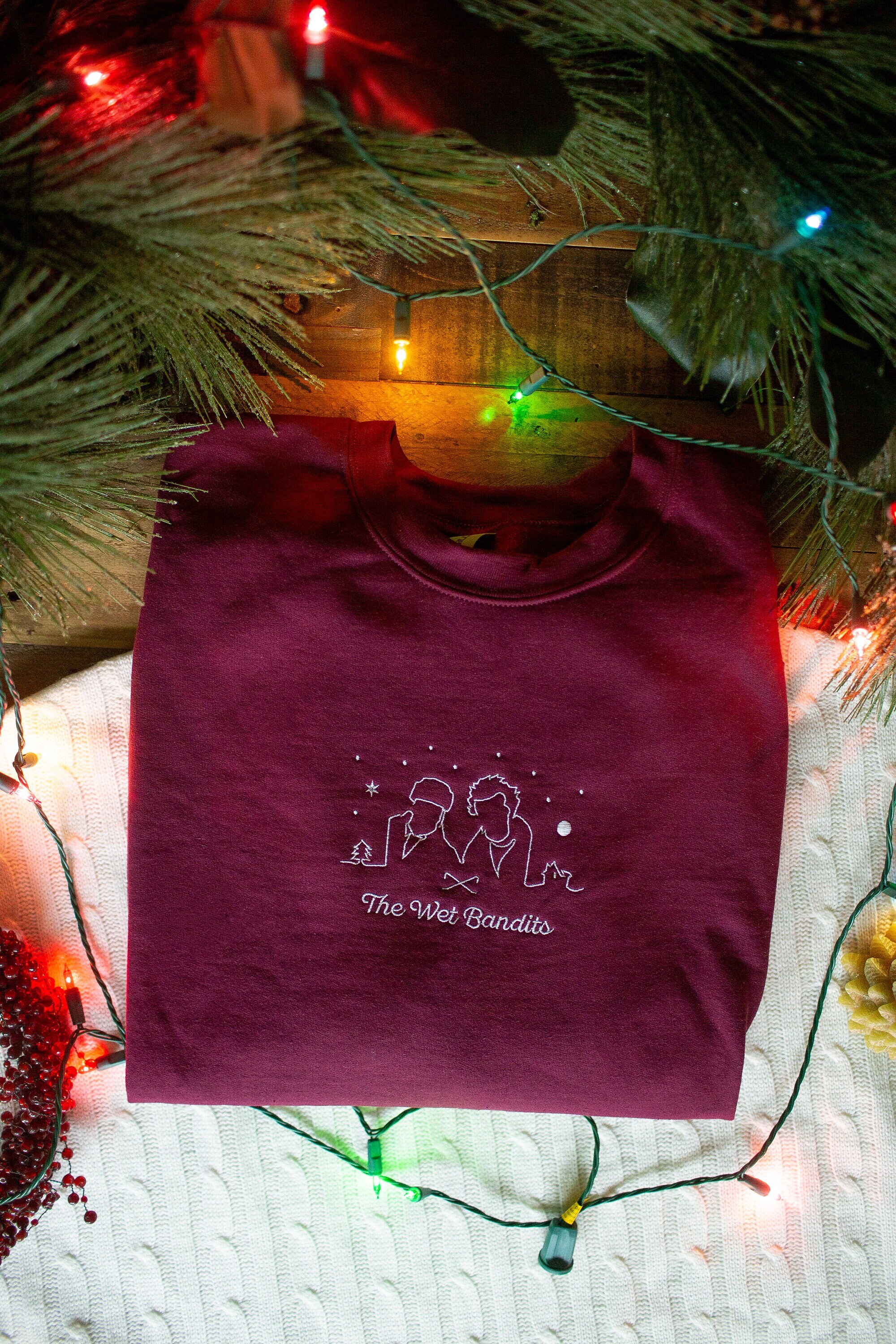The Wet Bandits Embroidered Sweatshirt, Unisex Sweatshirt, Home Alone, Christmas Sweater, Harry & Marv, Kevin McCallister