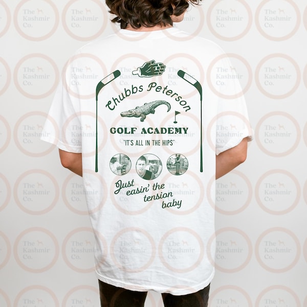 Comfort Colors® Chubbs Peterson Golf Academy Unisex T-Shirt, Happy, Happy, Chubbs, It's All in the Hips, Golf Shirt, Alligator