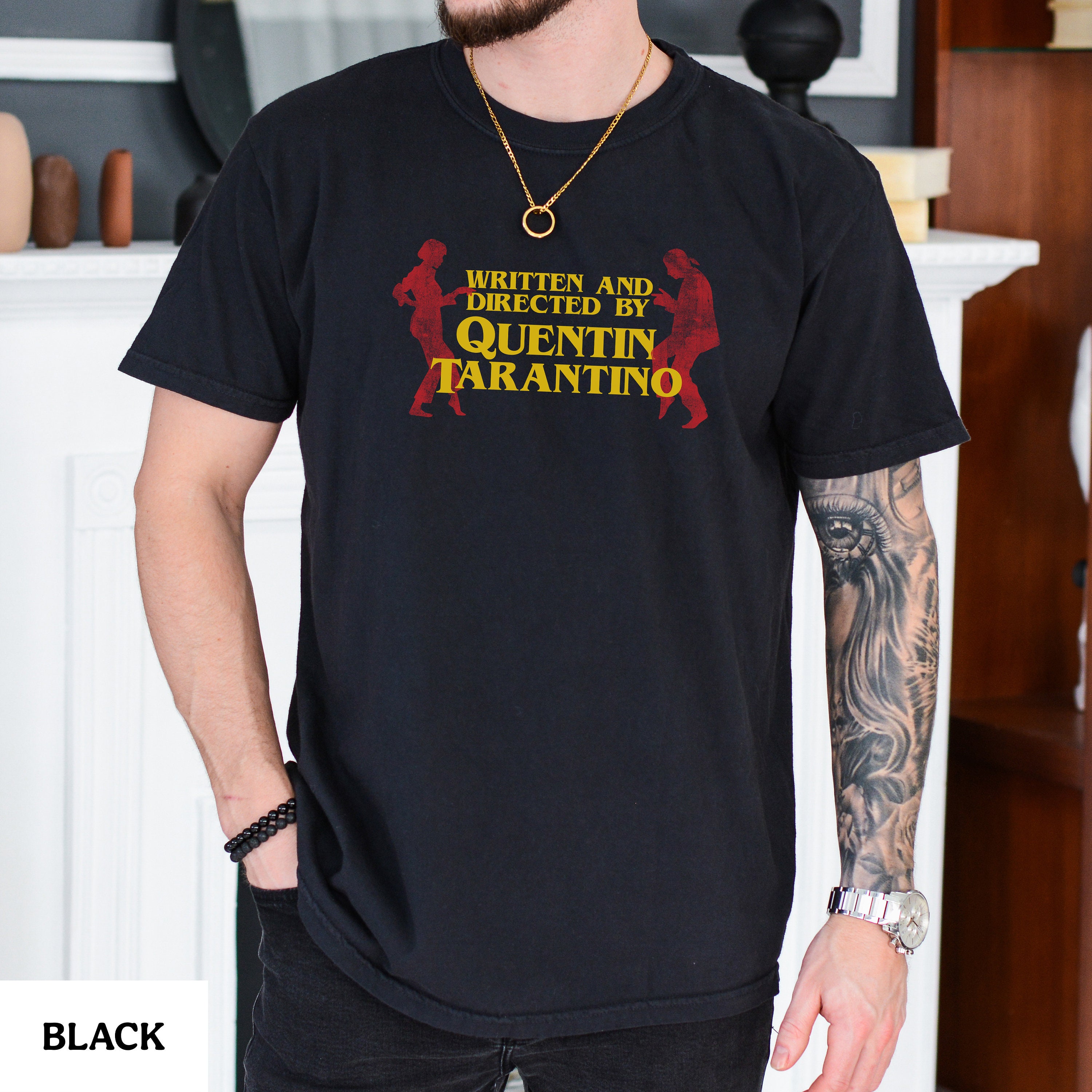 T-Shirt Pulp Fiction &ndash; Quentin Tarantino &ndash; John Travolta &amp; Samuel L. Jackson &ndash; 100% Cotone